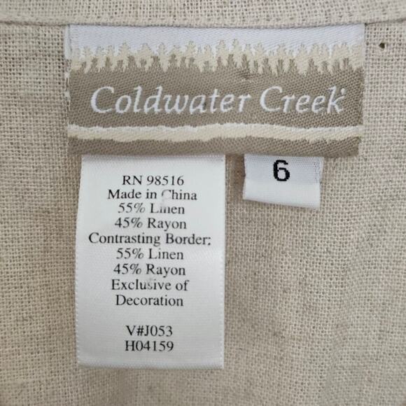 Coldwater Creek NWOT Linen Poppy Jacket Blazer 6‎ Lightweight Spring Cottage - Picture 2 of 6